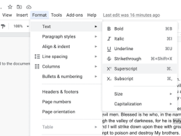 Jak utworzyć indeks górny w Google Docs