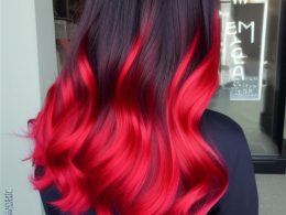 Jak zrobić czerwone ombre na ciemnych włosach